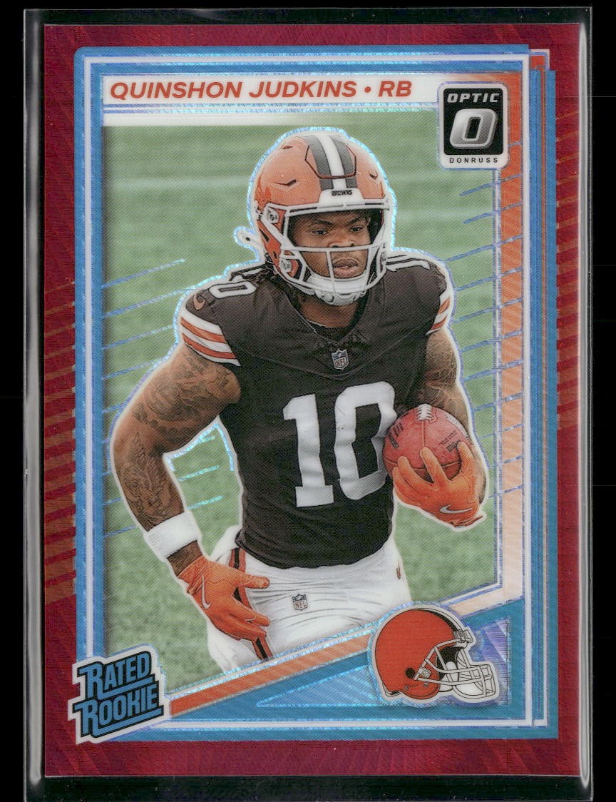 2025 Donruss Optic #252 Quinshon Judkins Red Hyper Cleveland Browns Rookie