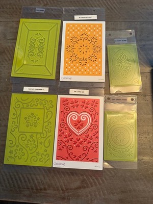 Cuttlebug Embossing PLUS Lace Door Blooming Bouquet He Loves Me Perennia LOT HTF