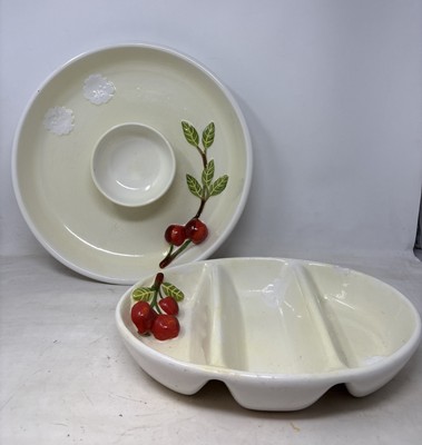 Vintage Rayware by Design 2 große Servierschalen mit Trennwänden - Kirschbaum Design