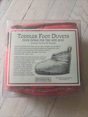 Restoration Hardware Toddler Foot Duvets -Duck Down - Red - Size 5-9
