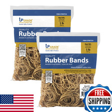 Upgrade Rubber Bands Size 16, 1lb Bags, 2-Pack, USA Made, Office/Home