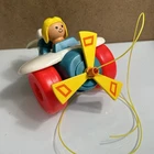 VTG 1980 Fisher Price Little People Pull Toy Airplane With Pilot #171
