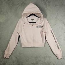 Disney Pixar Cars Legendary Lightning McQueen 95 Pale Pink Cropped Hoodie Sz S