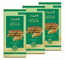 3 x Lindt DUBAI STYLE MILK CHOCOLATE - Chocolate Block 3 x 145g / 5.11oz