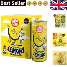 Karma Lemony Lemonade - 4 Organic 250ml Can Pack for Guilt-Free Indulgence