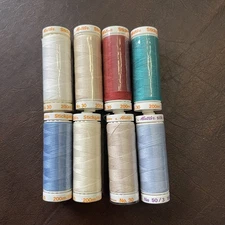 NEW LOT 8 Mettler Stickgarn Embroidery Thread 7 Cotton, 1 Silk Finish Swiss Made