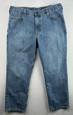 Carhartt Jeans 38x30 Holter Relaxed Fit Blue Denim Workwear 101483 BD1483-M