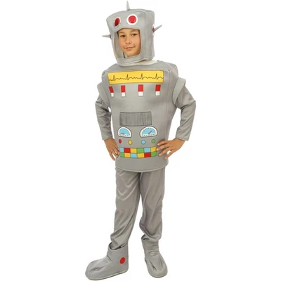 P'TIT CLOWN Roboter Kostüm RoboX-3000 für Kinder 3-9 Jahre Grau Silber Fasching
