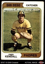 1974 Topps #53 Fred Kendall Padres VARIATION 1.5 - FAIR