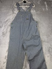 VTG OshKosh B  Gosh RAILROAD OVERALLS 44x32 Pinstripe USA Vestback Sanforized NWT