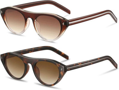 Retro Oval Sunglasses for Women Men Trendy Small Cateye Narrow round Shades UV P