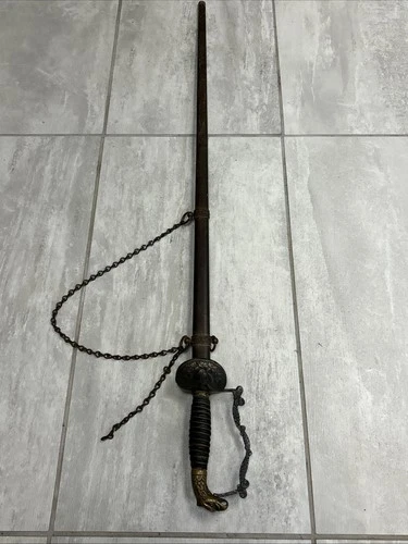 Original Civil War M1860 Federal Officer Staff Sword Eagle Head Handle & Sheath