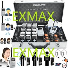 EXMAX ATG-100T PLUS 195MHz Wireless Tour Guide System for Church Translation new