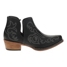 Roper Ava Embroidered Snip Toe Cowboy Booties Womens Black Casual Boots 09-021-0