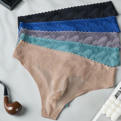 Herren Elastische Taille G String Niedrig Leibhöhe Spitze T Rücken Nahtlos Slips Unterwäsche