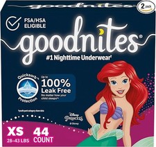 Goodnites Girls' Nighttime Bedwetting Underwear, Size Extra Small 28-43 lbs , 4