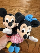 Vintage Mickey Minnie Mouse Plush, Playskool Disney 9" Vintage Disney
