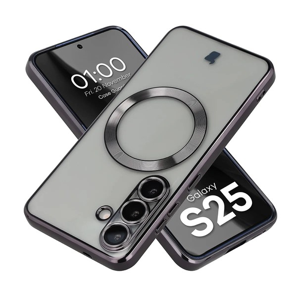 HandyhüLle FüR Galaxy S25 Bizon Case Cover SchutzhüLle Etui Transparent-Schwarz-image