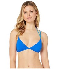 Polo Ralph Lauren COBALT/AQUA Lace-up Back Bikini Swim Top, US Small