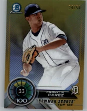 2018 Bowman Chrome Gold Refractors #BTP33 Franklin Perez 50 (ref 156196)