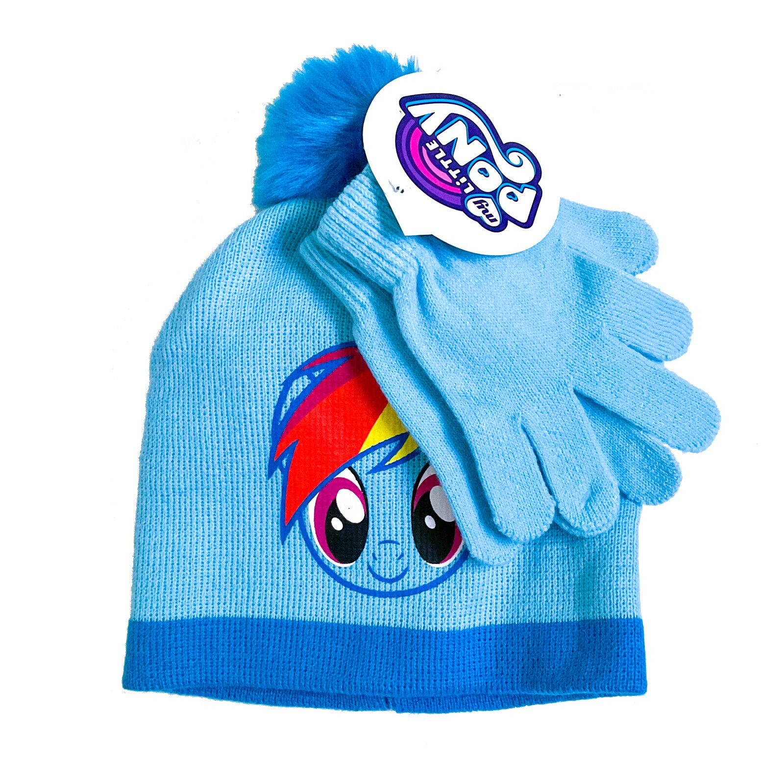Set berretto e guanti My Little Pony ragazza arcobaleno cruscotto freddo cappello in maglia