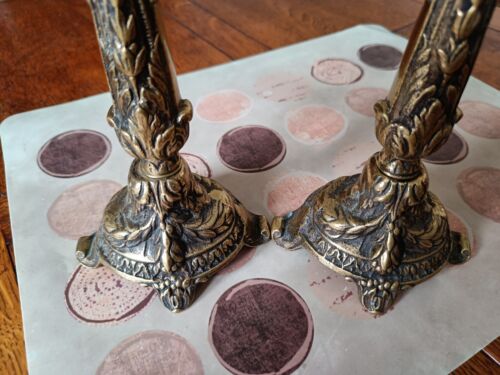 Antique Pair Of Brass Candlesticks - Picture 9 of 15