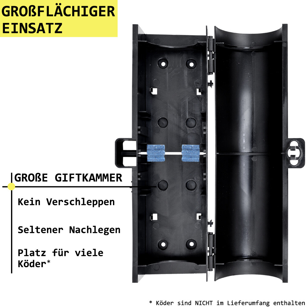 4x Köderbox Rohr Köderstation Mäusebox Rattenbox Falle Nagerköderstation Petigi - Foto 5