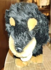 Aurora Nature Babies Dachshund Black  Tan Puppy Dog Realistic Plush Toy
