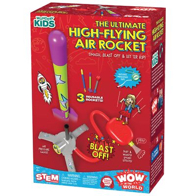 Red Blast Rockets Air Powered STEM Kit Launches Up to 100 Feet Fart Sound Fun