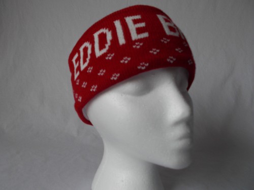NWT Eddie Bauer SLOPE SIDE HEADBAND Scarlet Red White FLEECE LINED Warm ADULT OS - Picture 3 of 4