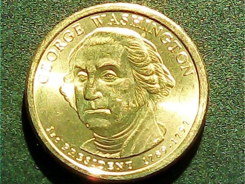Presidential Dollar Error 2007 P George Washington Die Cud & Die Crack - Picture 5 of 6