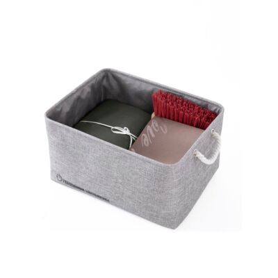 Stoffbox in Leinenoptik XL 45 x 35 x 25 cm Aufbewahrungsbox Ordnungsbox Kiste