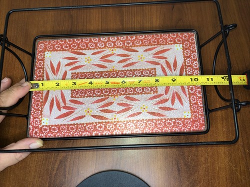 Temp-tations Carved Old World Cranberry Ovenware/Bakeware Metal Rack Tray With G - Picture 1 of 3