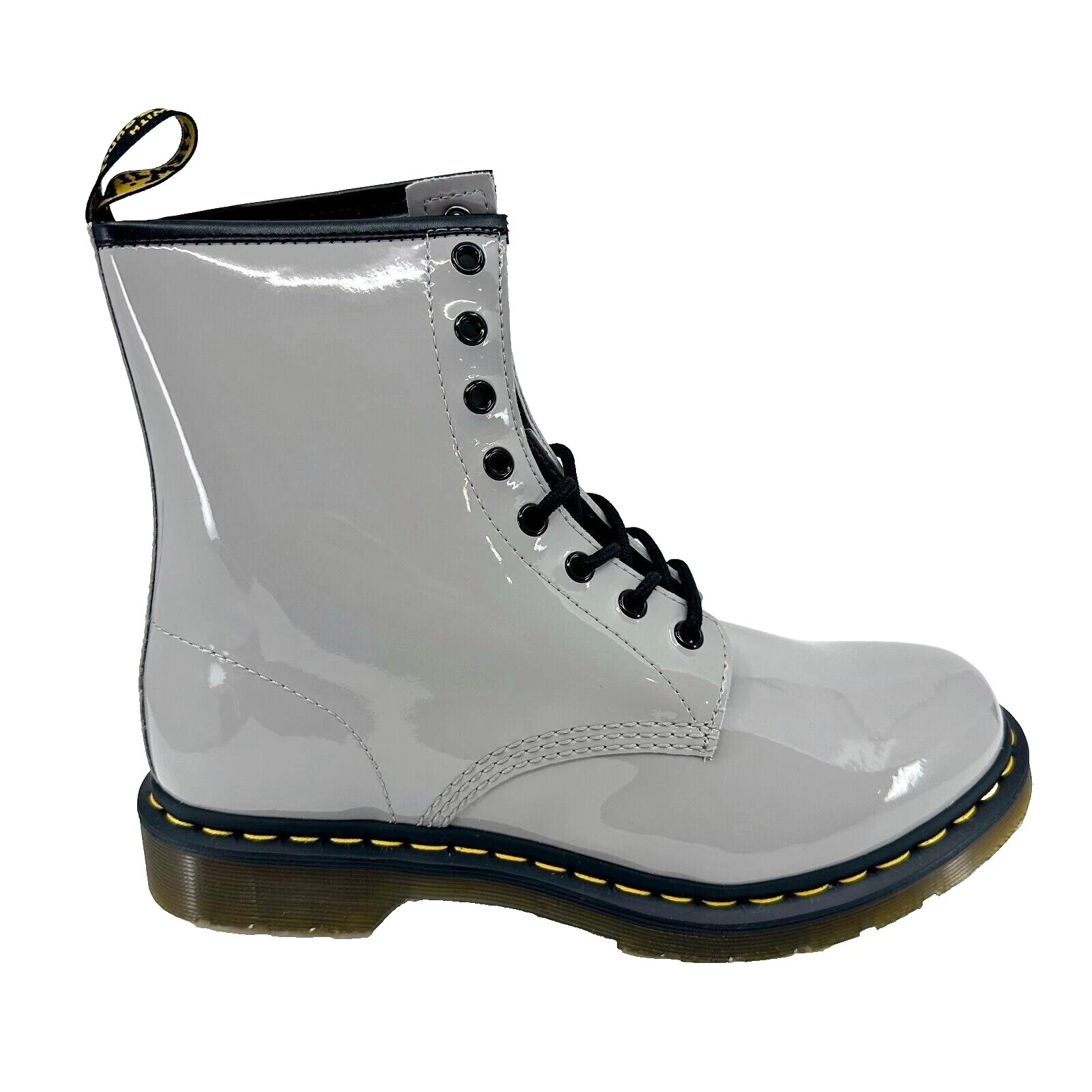 Dr. Martens Patent Leather Solid Boots for Women