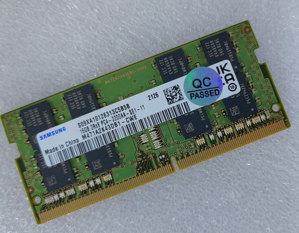 Samsung 16GB DDR4 3200 Laptop SO-DIMM RAM 2Rx8 PC4-25600 Samsung 16GB DDR4 3200 Laptop SO-DIMM RAM 2Rx8 PC4-25600
