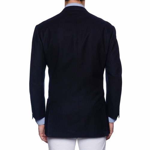 RUBINACCI LH Handmade Bespoke Dark Blue Wool-Cashmere Blazer Jacket 54 US 42 44 - Picture 2 of 7