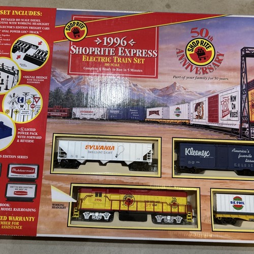 VINTAGE 1996 SHOPRITE EXPRESS ELECTRIC HO SCALE RAILROAD TRAIN SET NIB READ - Picture 4 of 5