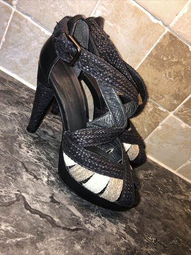 Stuart Weitzman raffia platform heels shoes Sz US6 Uk 4 Russell & Bromley - Picture 12 of 13
