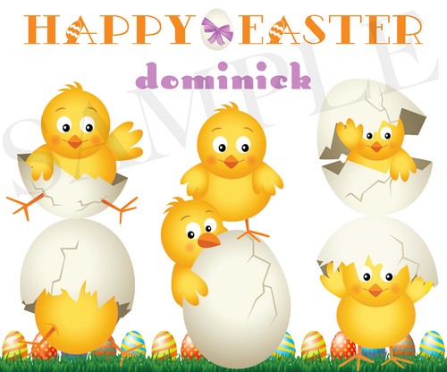 Easter Chicks Easter Basket Sticker, Personalized Easter Sticker - Picture 3 of 4