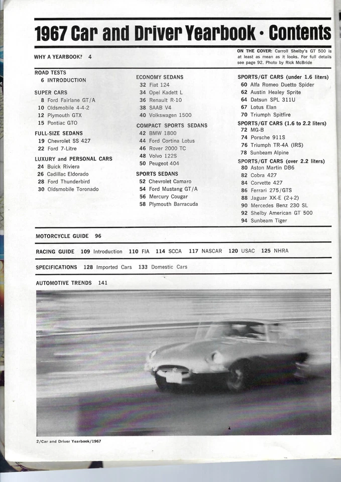 1967 Car and Driver Yearbook. GTX GTO 442 Corvette Mustang Cougar Cobra more Foto 2 de 2