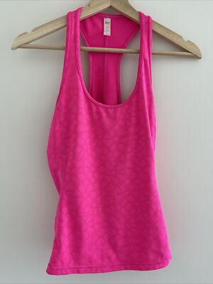 Lucy Women’s Pink Racerback Victory Lap Mesh Tank Sleeveless Scoop Neck  Neon S