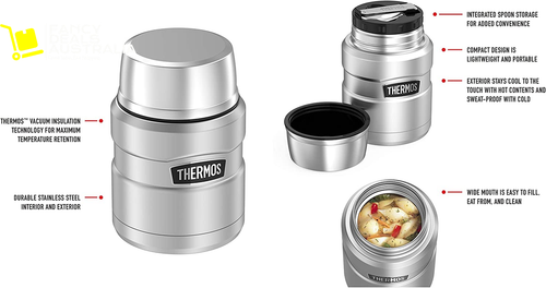 Thermos Stainless King Vacuum Insulated Food Jar, 470Ml, Stainless Steel, SK3000 - Picture 5 of 13
