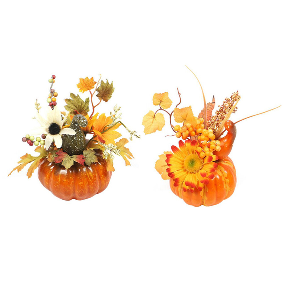 2 PCS Thanksgiving Centerpiece Mini Pumpkins Halloween Decorations