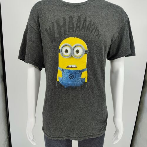 Despicable Me Minion Made Minions "Whaaaa?!?!" Grafik graues T-Shirt (XL)