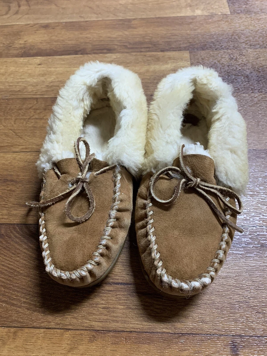 Shearling moccasin best sale slippers