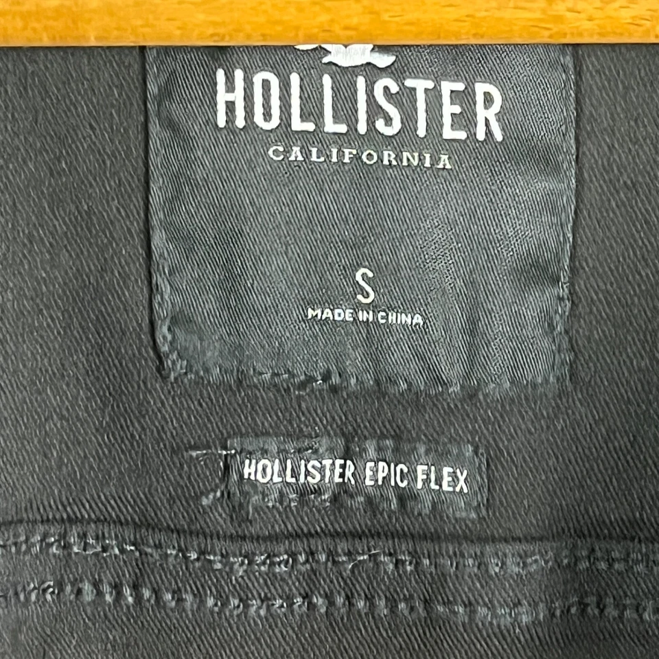 Hollister Bike Trucker Jacket Mens Small Black Long Sleeve Casual Epic Flex EUC - Image 3 of 4