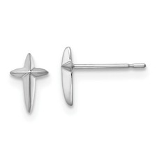 Real 14kt White Gold Madi K Cross Post Earrings