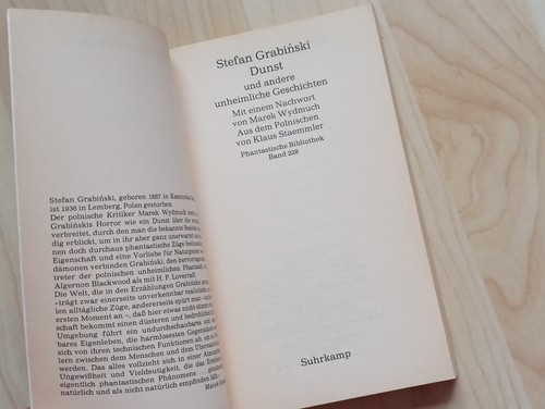 Dunst und andere unheimliche Geschichten. Stefan Grabinski. Suhrkamp 1989, 1612 - Bild 3 von 5