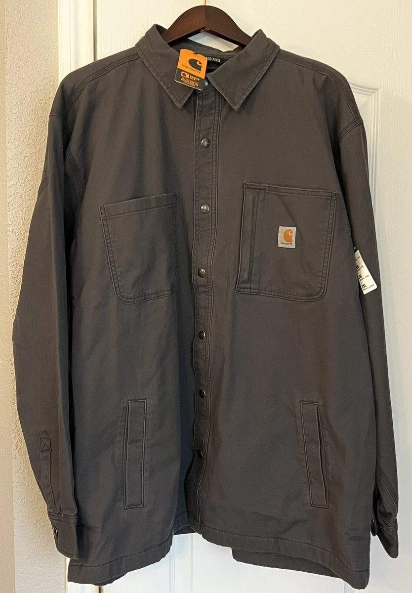 Carhartt Rugged Flex Canvas Fleece-Lined Work Shirt Jacket Men