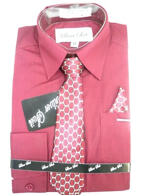 boys burgundy dress shirt